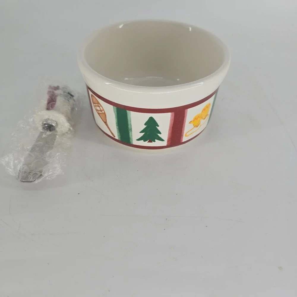 Pfaltzgraff Snow Bear Collection Dip Bowl with Polar Bear Spreader in Box